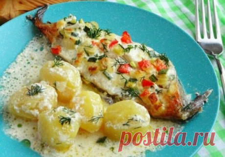 Потрясающе аппетитное блюдо - палтус с картошкой в духовке