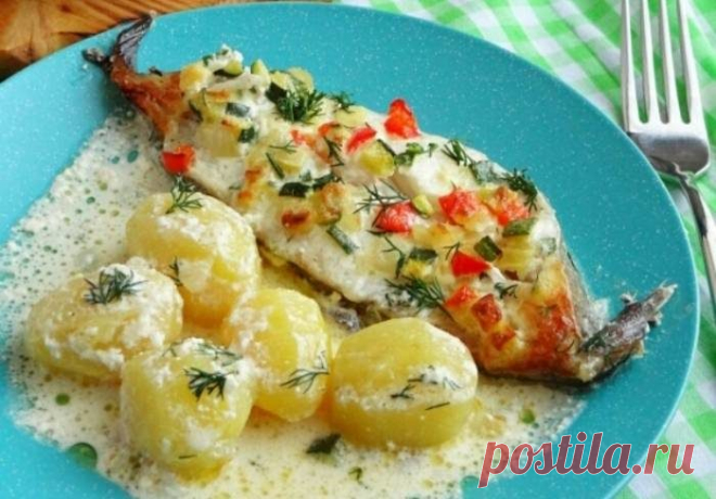Потрясающе аппетитное блюдо - палтус с картошкой в духовке