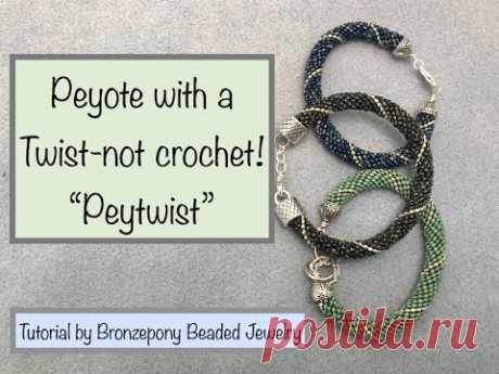 Peyote With A Twist - Not Crochet  by Gerlinde Lenz - Tutorial by Bronzepony Beaded Jewelry - YouTube