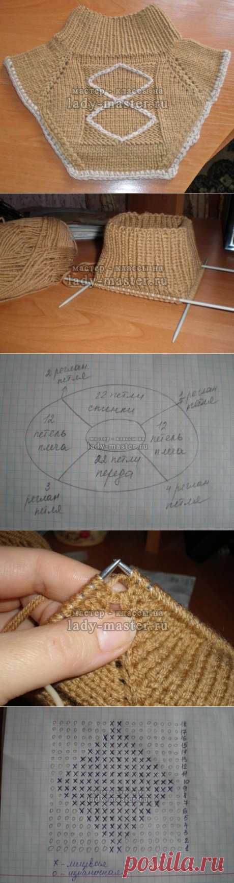 Вязание манишки для ребенка спицами, схема, мастер - класс с фото