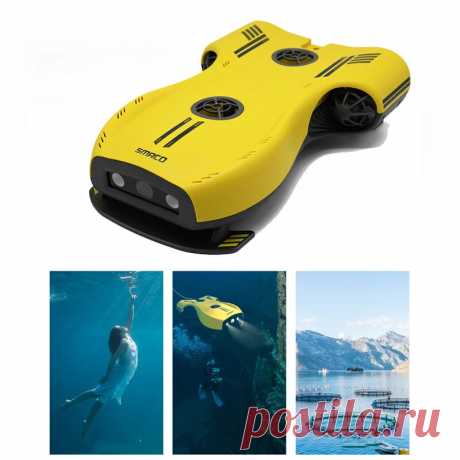Smaco 64g smart underwater drone 100m diving robot with app 4k hd action camera led light 4 booster remote control for recording fish finder fishing camcorder rc submarine robot toy Sale - Banggood.com