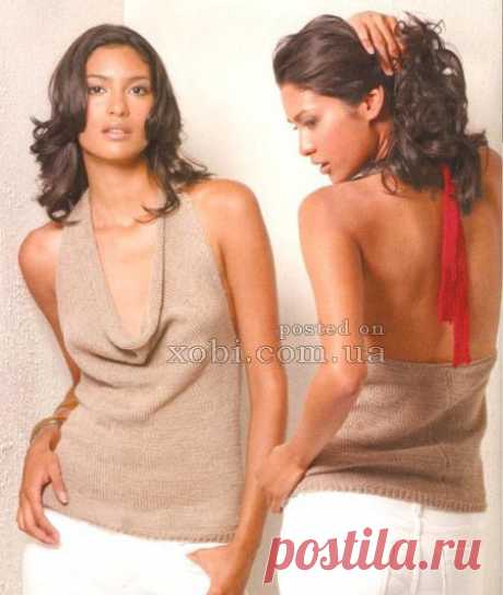 топ с драпировкой и открытой спиной