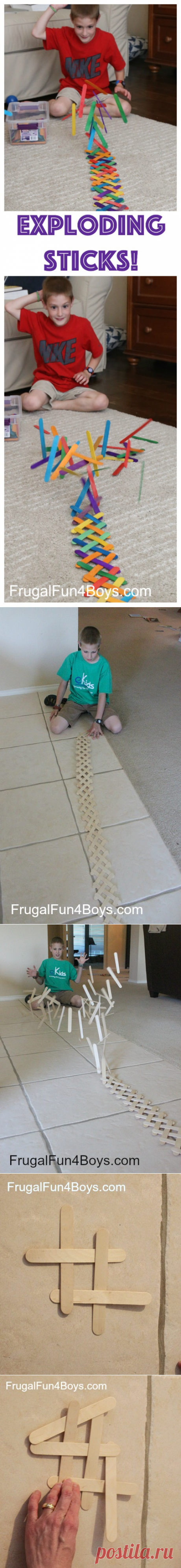 Build a Chain Reaction with Popsicle or Craft Sticks - Frugal Fun For Boys