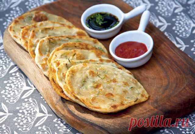 Китайские блинчики с зеленым луком