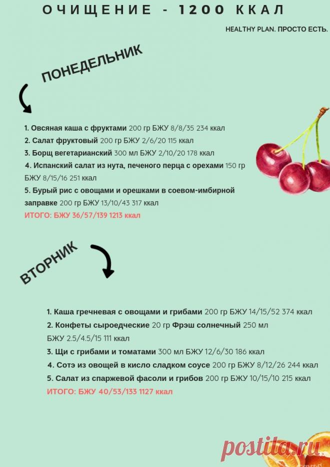 Полное очищение — 1200 ккал — HealthyPlan