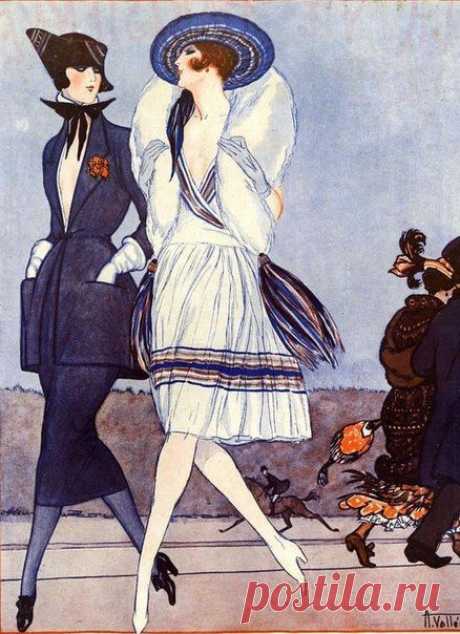 Иллюстрации моды 1920-х годов в журналах La Vie Parisienne и The Bystander. / Путь моды