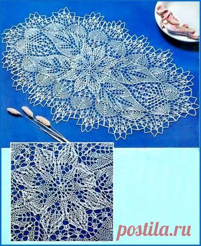 Салфетка связанная спицами.