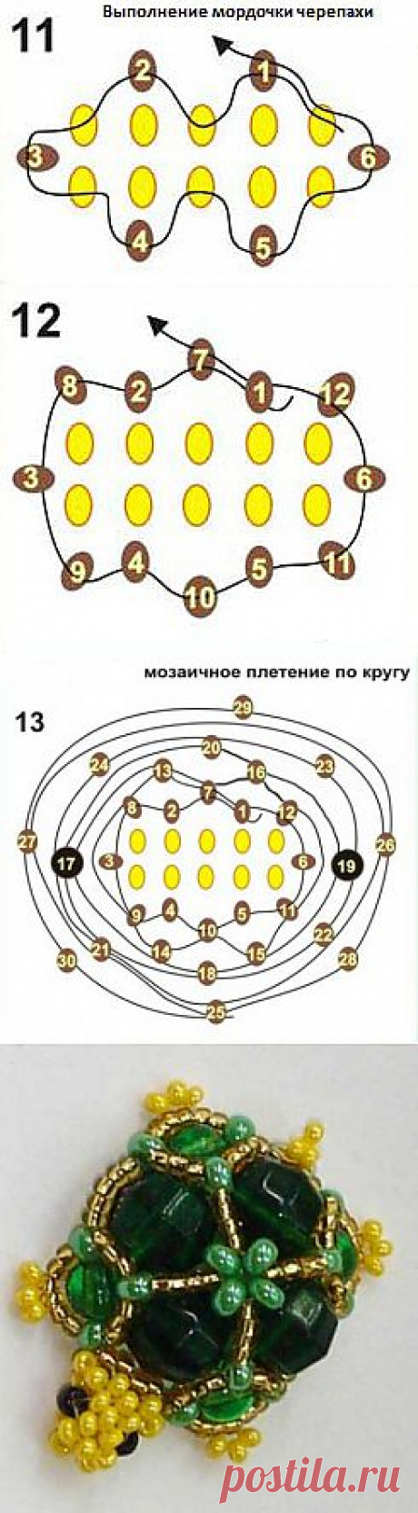 Брелок из бисера «Черепашка» | Бисер|Магия  бисера