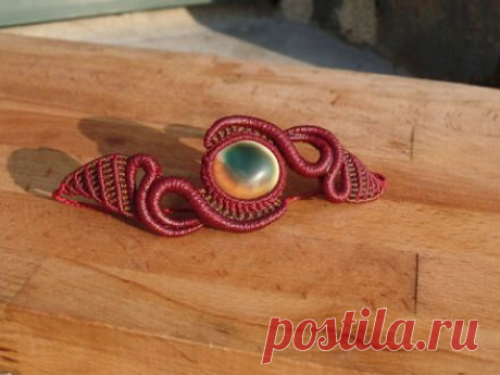 Bracelet macrame avec pierres semi précieuses oeil de lucie