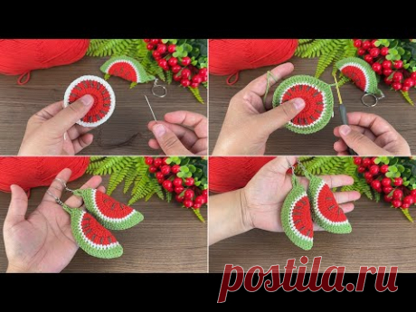 Kolay Tığ işi Karpuz 🍉 Anahtarlık Yapımı / Crochet Keychain / Amigurumi Anahtarlık / Örgü Modelleri