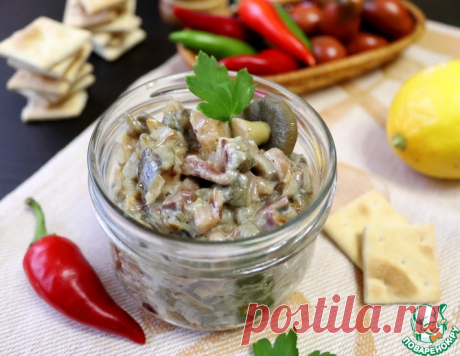 Форшмак с маринованными грибами – кулинарный рецепт