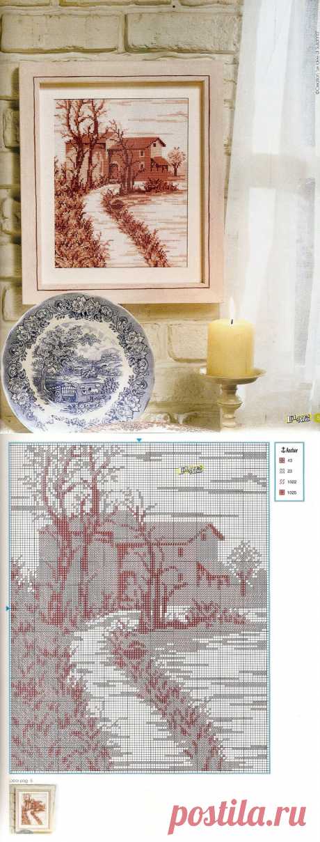 Вышивка. Монохромные картины.
