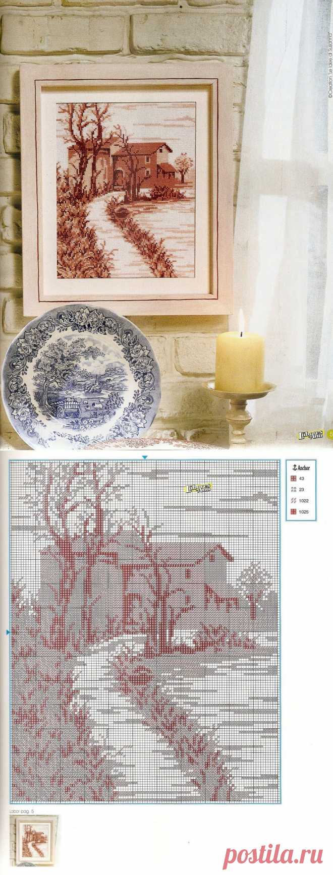 Вышивка. Монохромные картины.