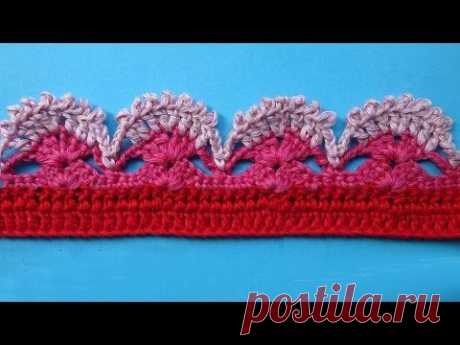 Декоративная кайма крючком. Видео-МК