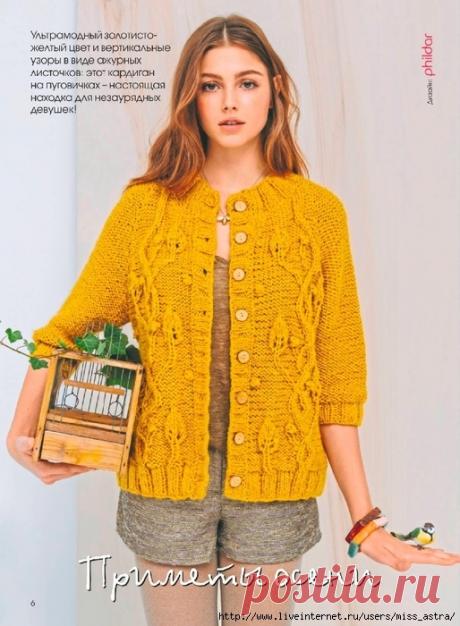 Кардиган спицами &quot;Приметы осени&quot;
