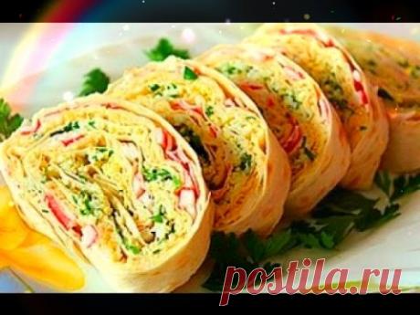 Вкусный рулет из лаваша