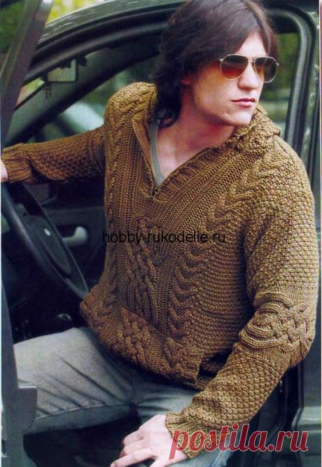 связать мужской пуловер спицами - Поиск в Google