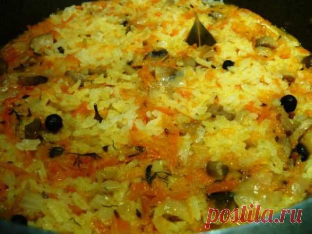 Плов с грибами и тыквой