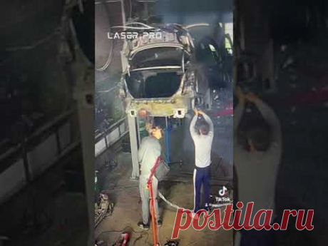 Подглядел в камеру ребята чистят лазером днище, новый проект