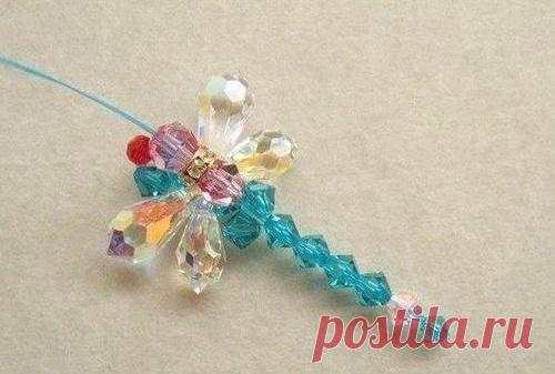 Стрекоза из бусин. Фото Мастер класс