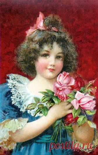 Прелестные винтажные открытки  с милыми 
детьми художницы - иллюстратора 
Frances  Brundage.