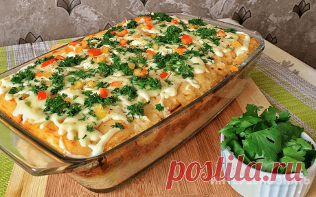 Картофельная запеканка с начинкой, которая порадует всю семью вкусным и сытным ужином