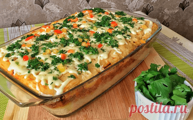 Картофельная запеканка с начинкой, которая порадует всю семью вкусным и сытным ужином