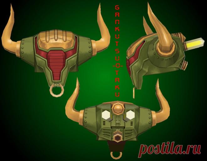 Tiger and Bunny - Rock Bison Helmet Pepakura drive.google.com/open?id=0BydZ…