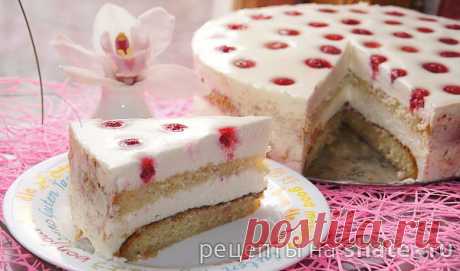 Бисквитный торт с кремом из сливочного сыра и белого шоколада − Кулинарный сайт Шате