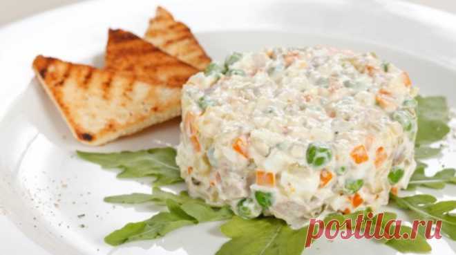 Постное оливье с грибами