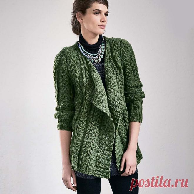Кардиган с узором из «кос» - Verena.ru