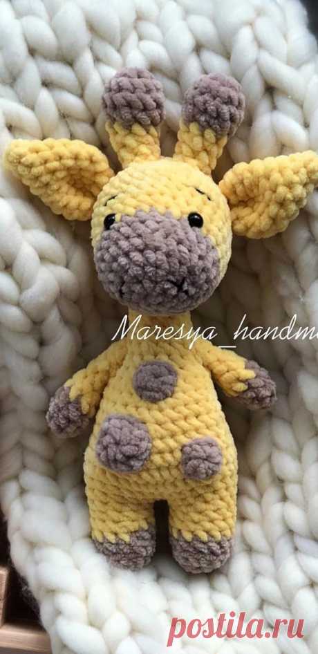 PDF Жирафик Мару крючком. FREE crochet pattern; Аmigurumi doll patterns. Амигуруми схемы и описания на русском. Вязаные игрушки и поделки своими руками  #amimore - плюшевый жираф, жирафик из плюшевой пряжи.