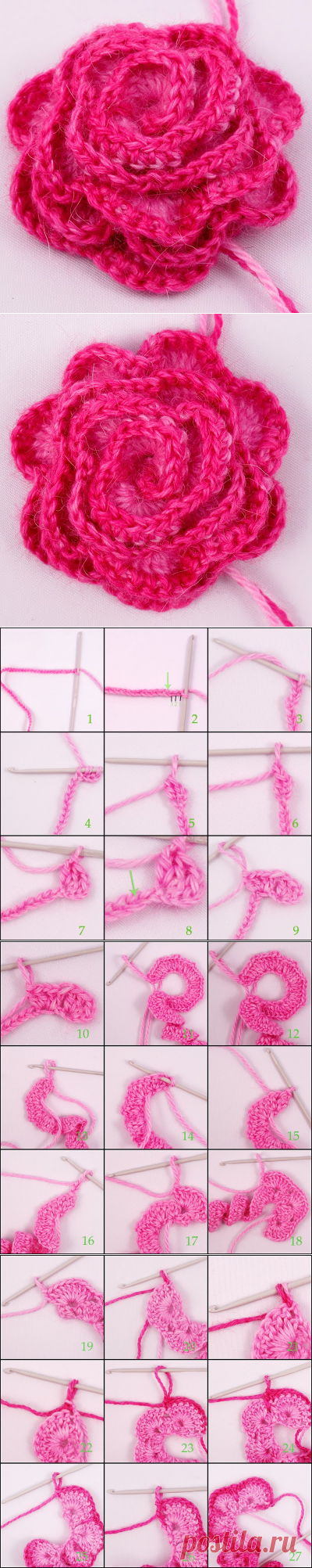 ВЯЗАНЫЕ РОЗЫ. МК.