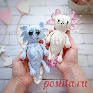 Аксолотль амигуруми. Схемы и описания для вязания игрушек крючком! Бесплатный мастер-класс от Анны Стрыгиной по вязанию аксолотля крючком. Размер вязаной игрушки примерно 18-19 см. Для изготовления такого земноводного…