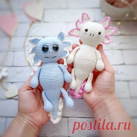 Аксолотль амигуруми. Схемы и описания для вязания игрушек крючком! Бесплатный мастер-класс от Анны Стрыгиной по вязанию аксолотля крючком. Размер вязаной игрушки примерно 18-19 см. Для изготовления такого земноводного…