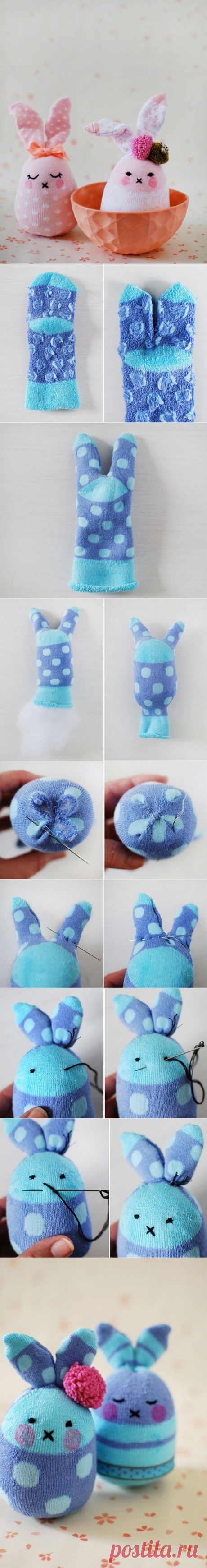 DIY Easy Easter Egg Sock Bunny