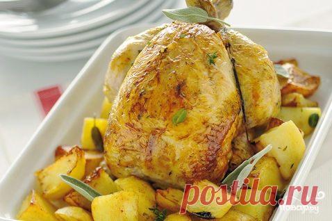Курица с картофелем в духовке - пошаговый рецепт с фото на Повар.ру