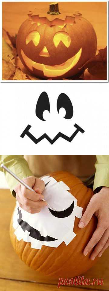 Трафареты  для вырезания тыквы на Хэллоуин | Домохозяйка