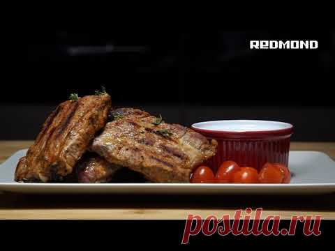 Как приготовить свиные ребрышки на гриле? | Рецепт ребрышек на гриле SteakMaster REDMOND RGM-M805