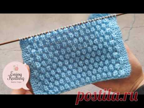 ШИКАРНЫЙ Объёмный Шахматный Узор спицами для шапки | Brioche honeycomb knitting stitch pattern - YouTube