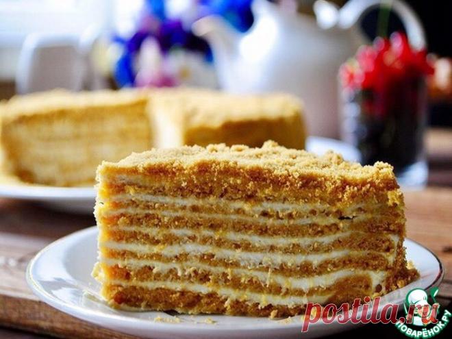 Медовик без раскатки коржей Кулинарный рецепт