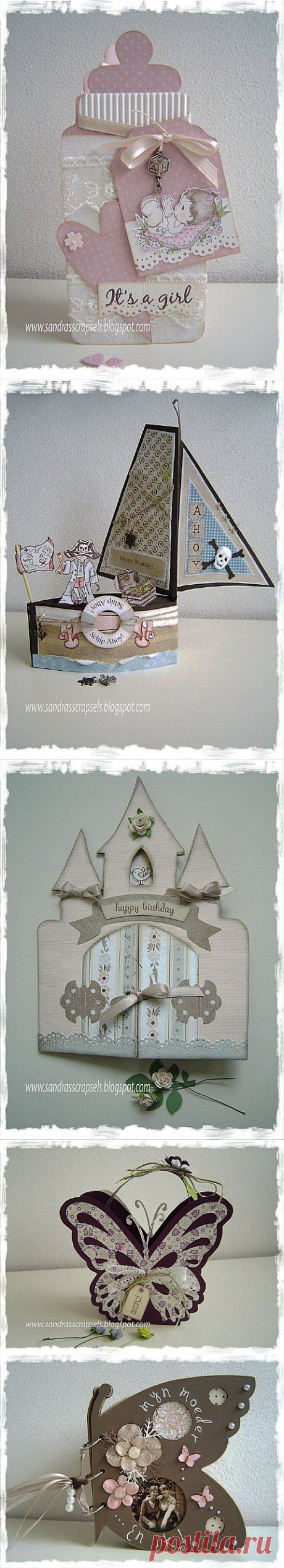 Шаблоны для открыток от Sandra's scrapsels.