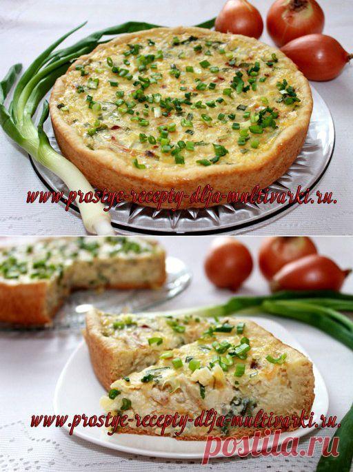 Открытый луковый пирог с сыром