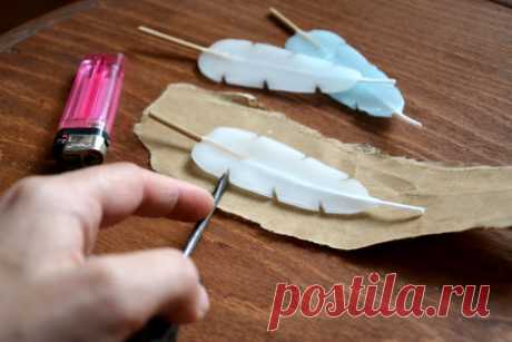 Prácticas Ideas para el Hogar...: Velas en forma de Plumas Tutorial