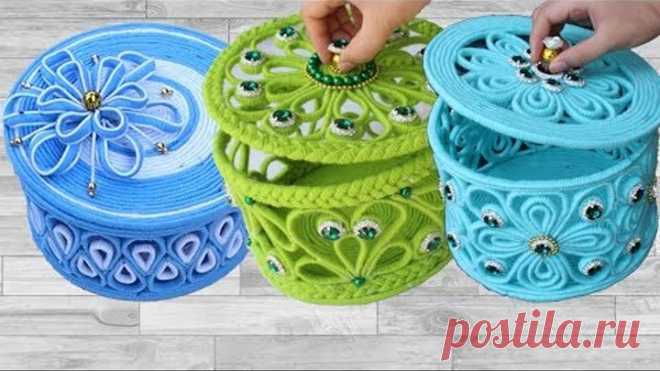 5 Beautiful jewelry box with woolen & newspaper | Diy jewelry box #2