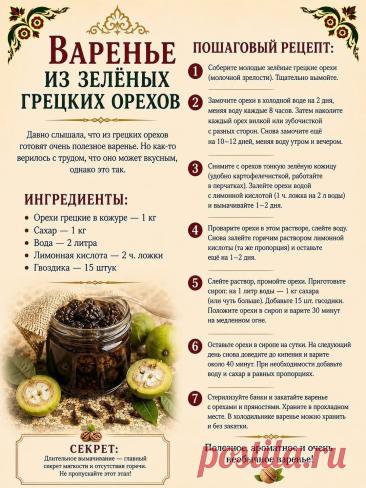 Варенье из зеленых грецких орехов