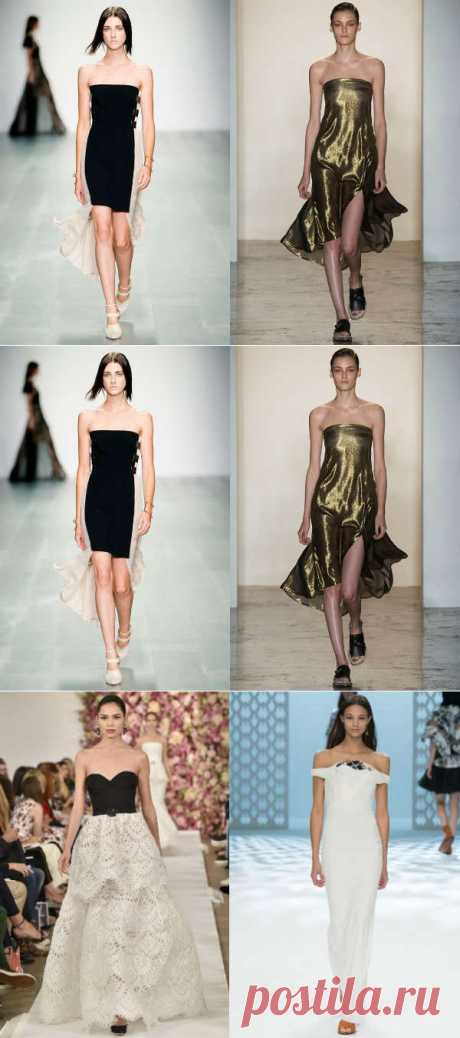 Платья без бретелей весна-лето 2015