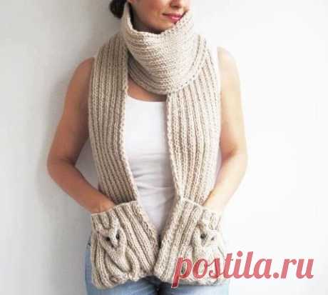 Scarf pattern &quot;Owl&quot;. Beautiful scarf knitting pattern | Домоводство для всей семьи