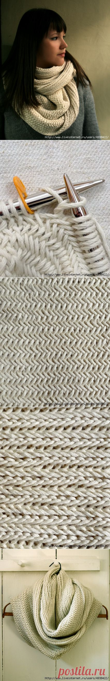 Снуд узором &quot;Большая елочка&quot; (Big Herringbone Cowl).