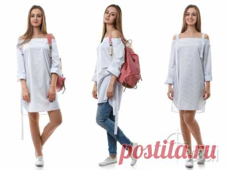 Платье рубашка с открытыми плечами
#Готовые_выкройки на размеры 46-48 (российские)

ДЕТАЛИ ВЫКРОЙКИ И РАСХОД ТКАНИ

Вам потребуется рубашечная ткань 1.75 м при ширине ткани 1.40 м. Резинка шириной 3 см и длиной 80 см.
Комплект лекал состоит из 6 деталей:
Перед – 1 деталь со сгибом
Спинка – 1 деталь со сгибом
Рукав – 2 детали
Карман – 4 детали
Манжета рукава – 2 детали
Обтачка верхнего среза платья – 1 деталь, она же используется для раскроя 2-х декоративных лент.

РАСКРОЙ ...